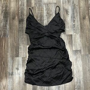Elegant Black Satin Dress